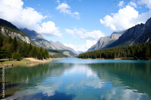Scenery, snowy mountains