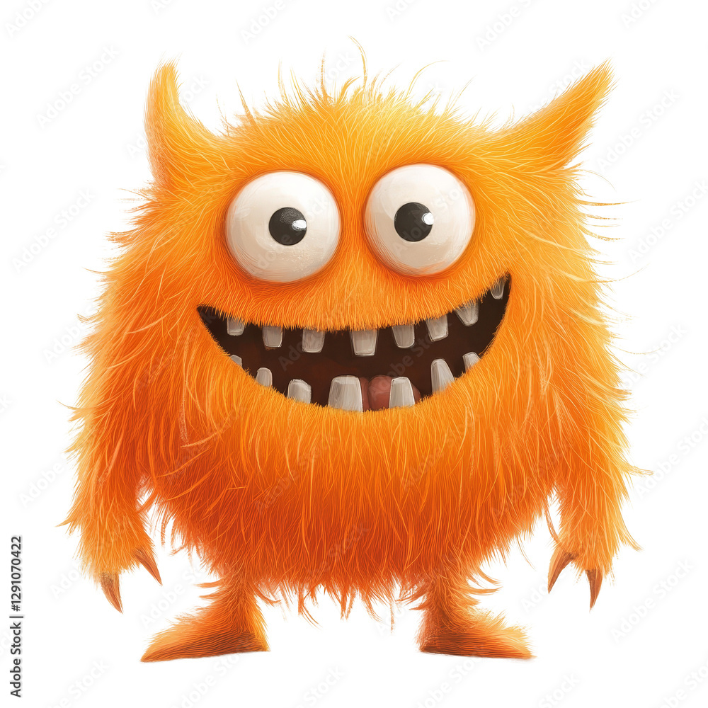 A cheerful orange furry monster smiles joyfully, showcasing its playful nature in a vibrant cartoon style, Happy Orange Furry Monster Cartoon Illustration on transparent background A cheerful orange furry monster smiles joyfully, showcasing its playful nature in a vibrant cartoon style, Happy Orange Furry Monster Cartoon Illustration on transparent background