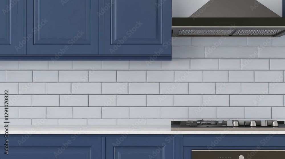 Fototapeta premium Stunning Blue and White Kitchen Design with Elegant Details