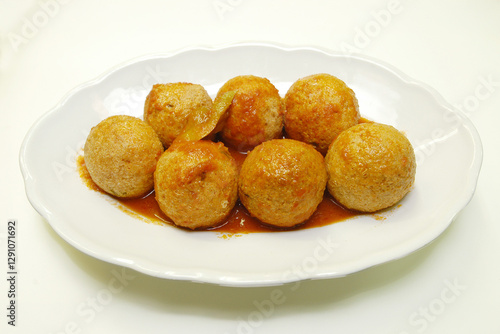 Pallotte cacio e ova or cheese and egg meatballs is a typical food of Abruzzo near Fossacesia in Italy