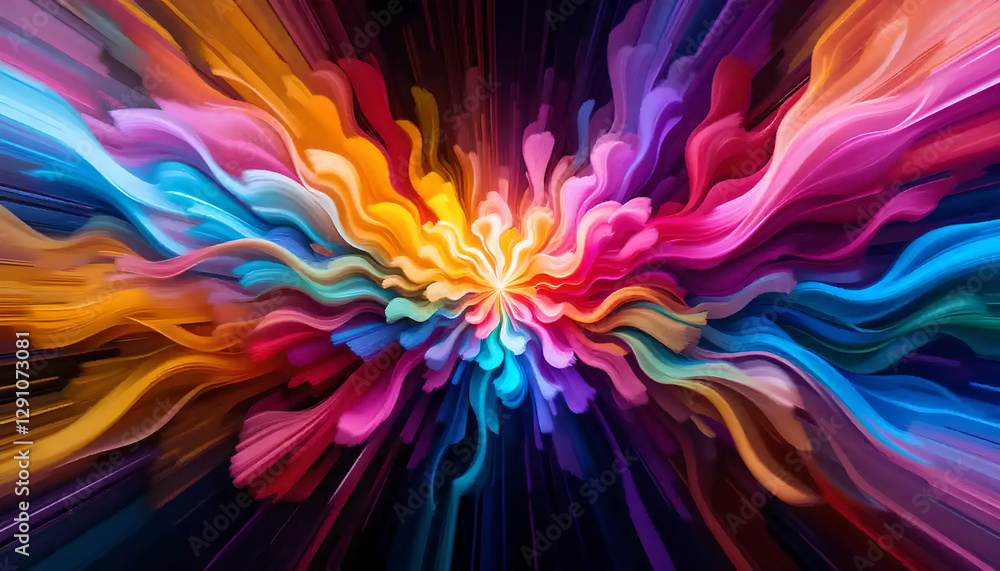 Explosion of Colorful Petals in Motion Explosion of Colorful Petals in Motion