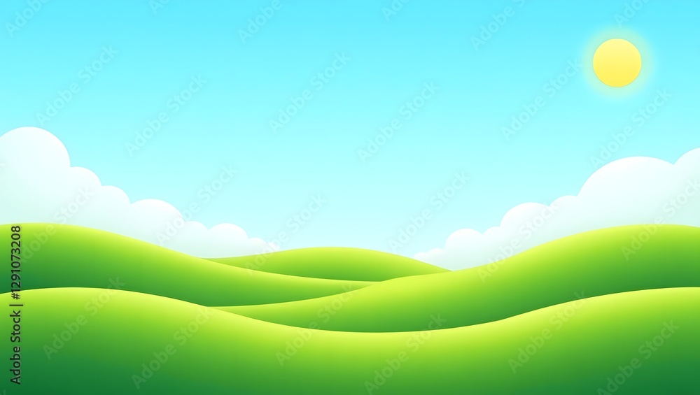 Obraz premium green grass and blue sky