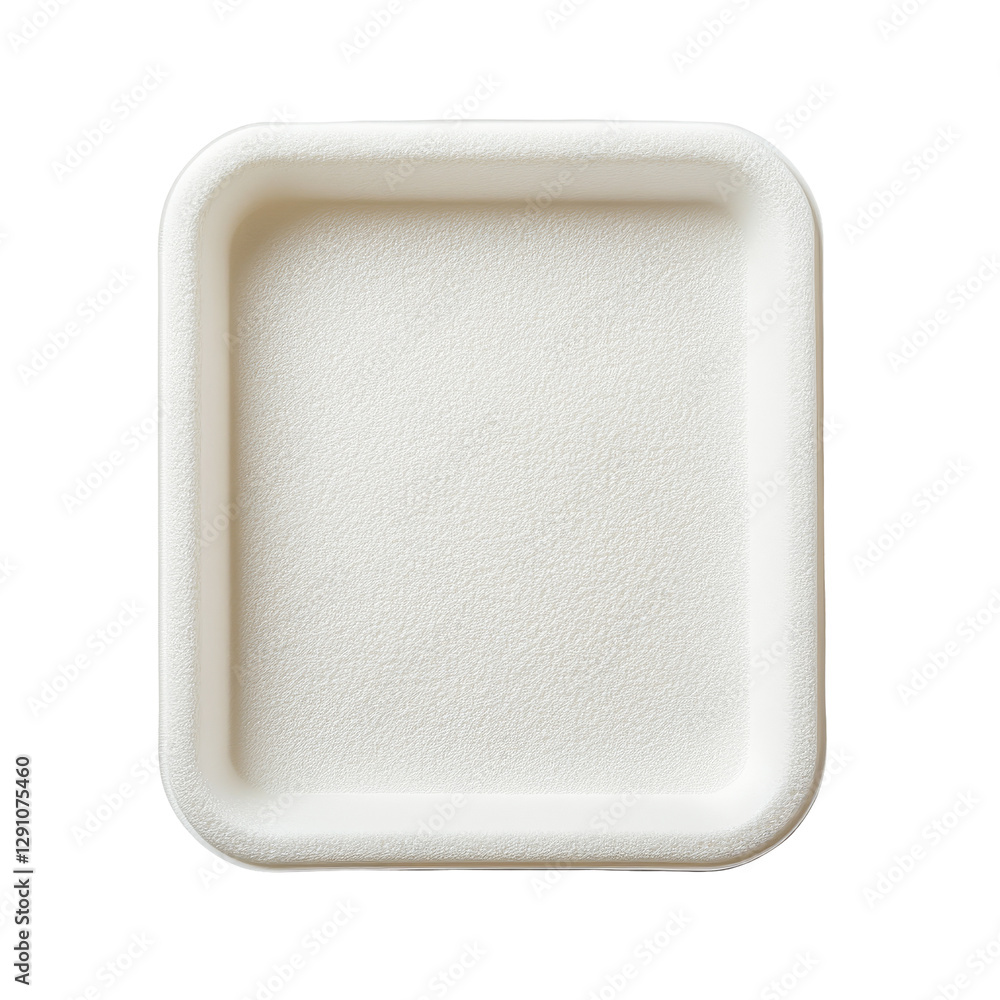 A plain transparent foam tray on a transparent background suitable for food storage and serving in various settings, Foam tray on transparent background A plain transparent foam tray on a transparent background suitable for food storage and serving in various settings, Foam tray on transparent background