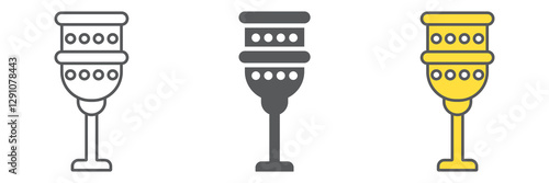 Holy chalice icon collection, religion and prayer, religion cup icon set, vector graphics, a linear pattern on a white background, eps 10