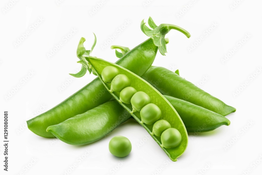 Green peas or simply peas isolated on white background with clapping path full of depth of field Green peas or simply peas isolated on white background with clapping path full of depth of field