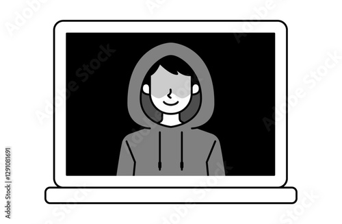 ハッキング・サイバー犯罪のベクターイラスト 犯罪 フィッシング詐欺 情報漏洩 セキュリティー