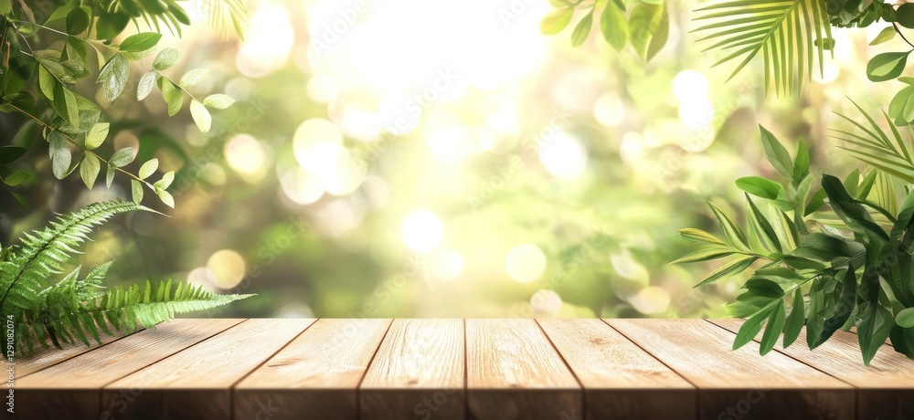 Wooden tabletop with a blurred bokeh background of a modern restaurant interior in light colors and plants. With copy space for product display or montage. Wooden tabletop with a blurred bokeh background of a modern restaurant interior in light colors and plants. With copy space for product display or montage.