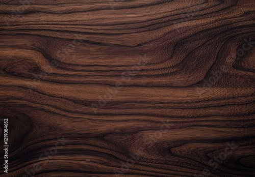 Close-Up of Beautiful Dark Walnut Wood Grain with Unique Patterns Perfect for Interior Design