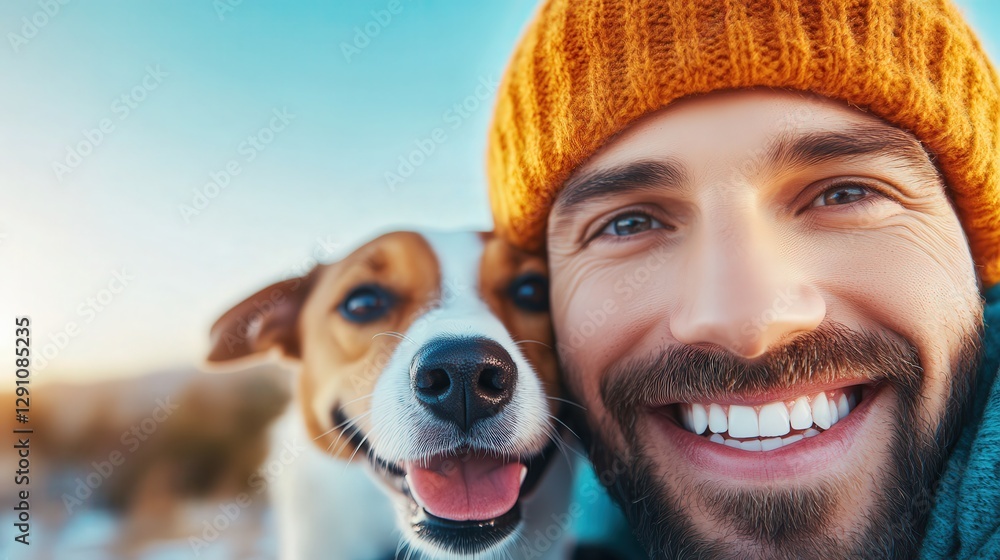 A joyful moment shared between a man and his dog, showcasing their warm smiles and the deep bond of friendship that highlights the beauty of companionship and shared happiness. A joyful moment shared between a man and his dog, showcasing their warm smiles and the deep bond of friendship that highlights the beauty of companionship and shared happiness.