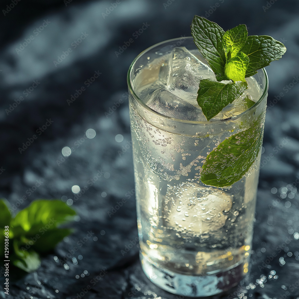 Fototapeta premium Refreshing Mint-Infused Sparkling Drink