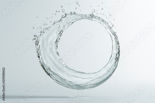 Fluid motion creates captivating circular splash, emphasizing el