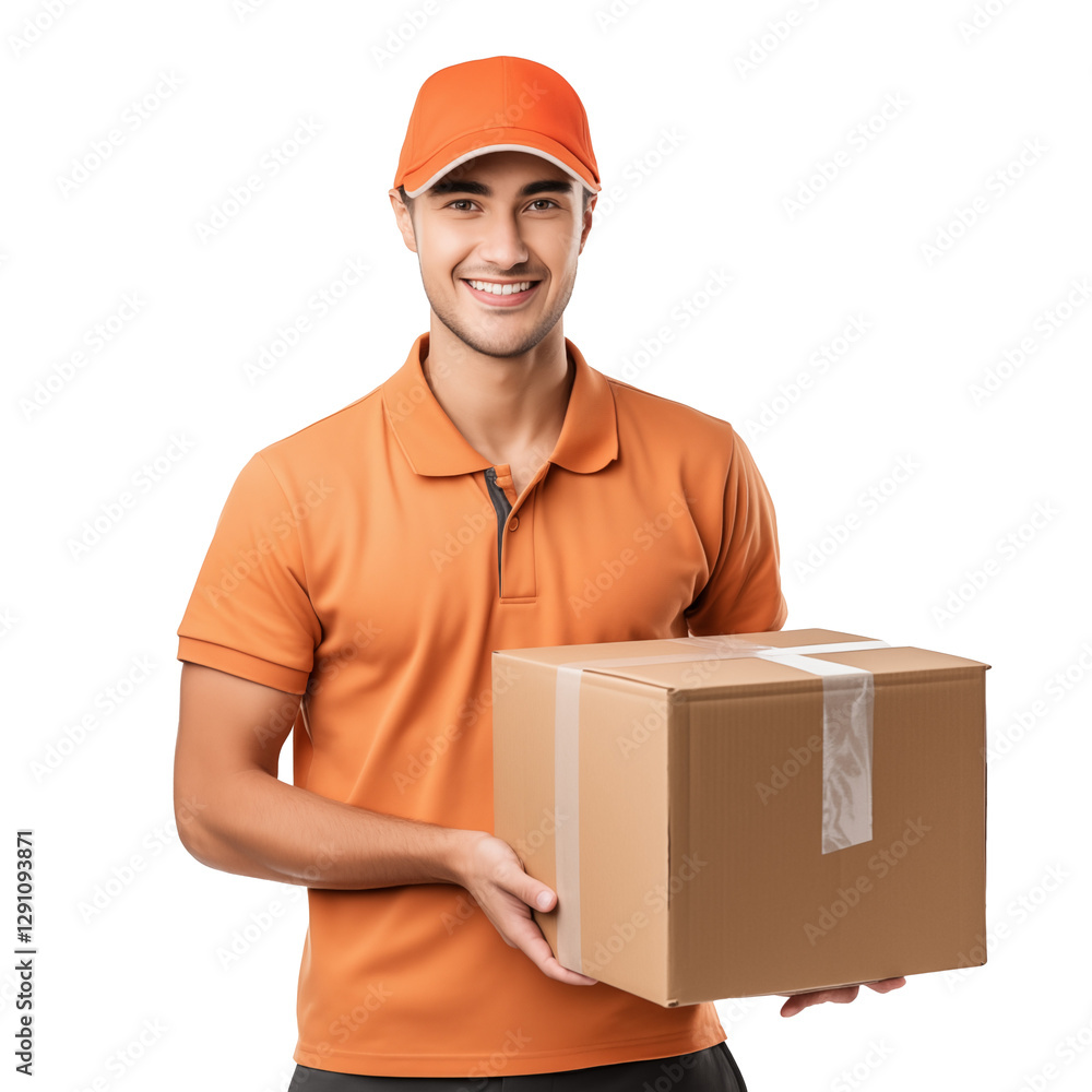 delivery man with parcel delivery man with parcel