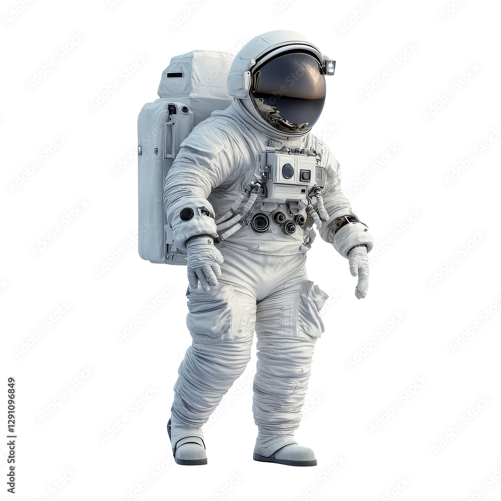 Astronaut in isolated space suit exploring a barren environment in outer space, Space Explorer Isolated Astronaut in Suit isolated on transparent background Astronaut in isolated space suit exploring a barren environment in outer space, Space Explorer Isolated Astronaut in Suit isolated on transparent background