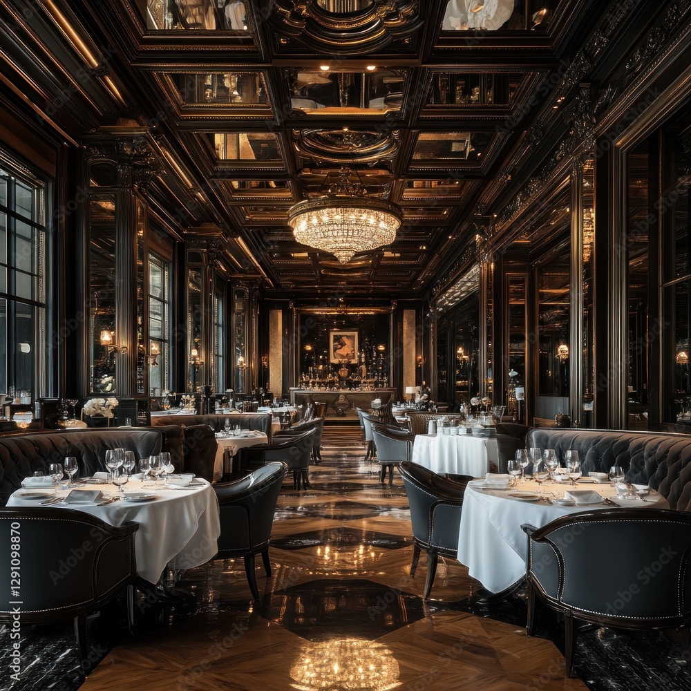 Fototapeta premium Luxurious Dining Room with Ornate Decor