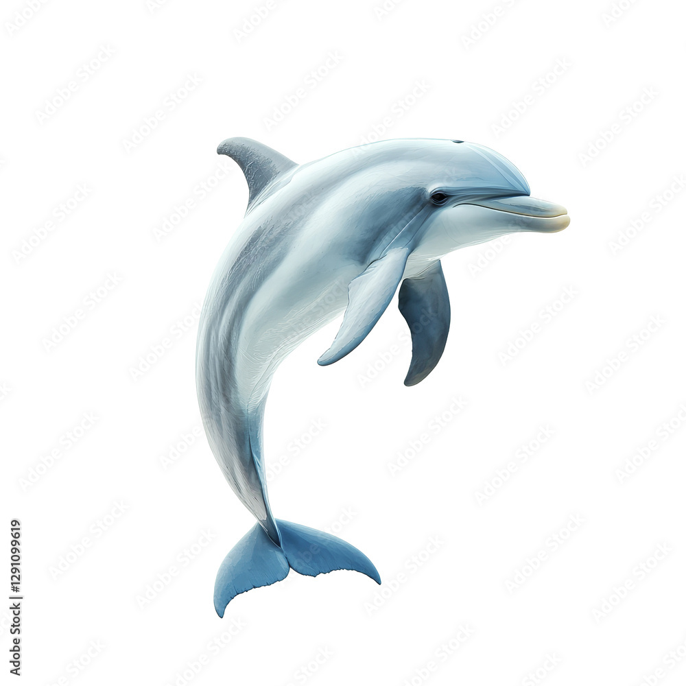 Obraz premium Dolphin gracefully leaping against a transparent background showcasing a serene aquatic moment in vibrant detail, dolphin isolated on transparent background