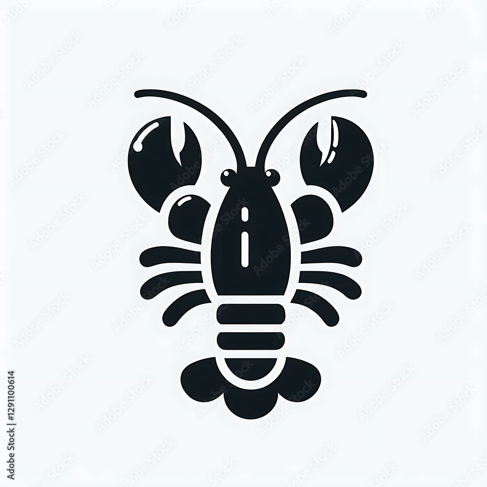 Obraz premium lobster icon of black shape illustration isolated on white background