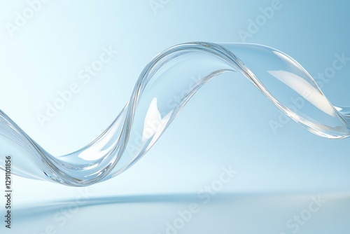 Flowing translucent shape creates sense of motion and tranquilit