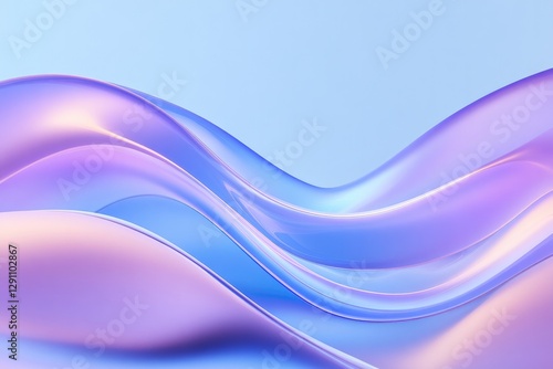 Soft, flowing waves in pastel hues create serene, calming atmosp