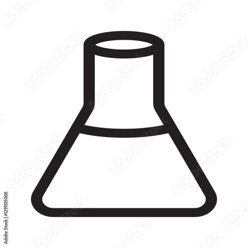Line icon of a test tube placed in a stand, showing lab organization and safety setup.
