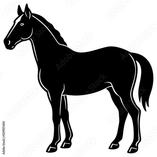 Rearing Horse Silhouette Vector Illustration – High-Quality Clipart