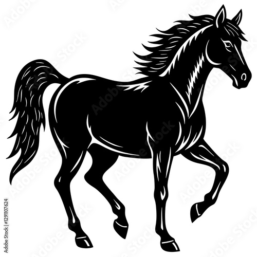 Rearing Horse Silhouette Vector Illustration – High-Quality Clipart