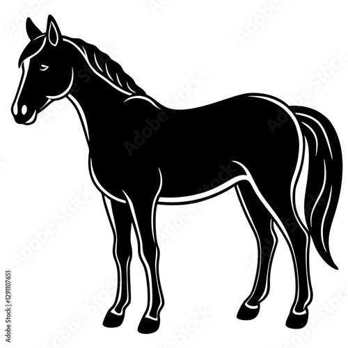Rearing Horse Silhouette Vector Illustration – High-Quality Clipart