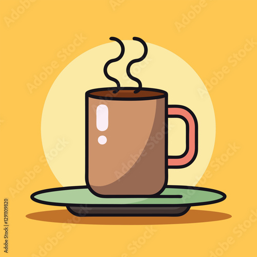 Cute Cartoon Coffee Cup Illustration