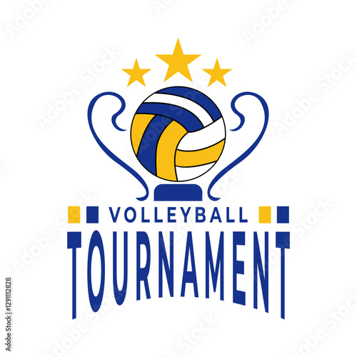 Volleyball logo design vector illustration, Emblem set collection for volleyball club