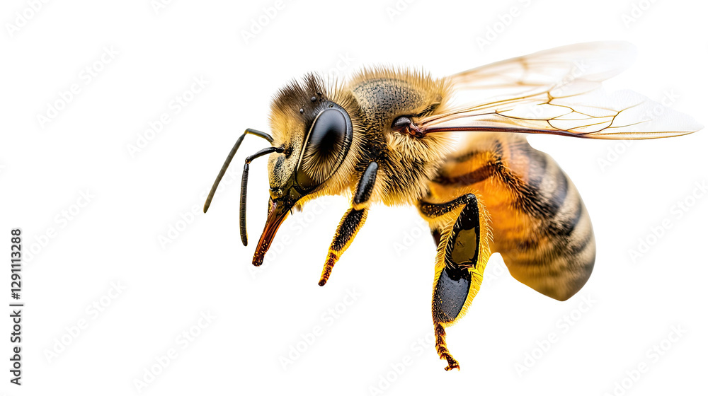 Close-up of a honey bee showcasing intricate details, highlighting its importance in pollination and nature. Close-up of a honey bee showcasing intricate details, highlighting its importance in pollination and nature.