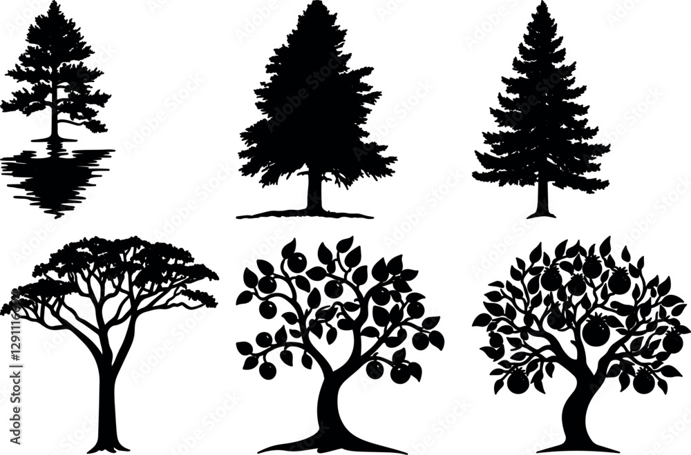 Obraz premium Tree bundle design silhouette vectors