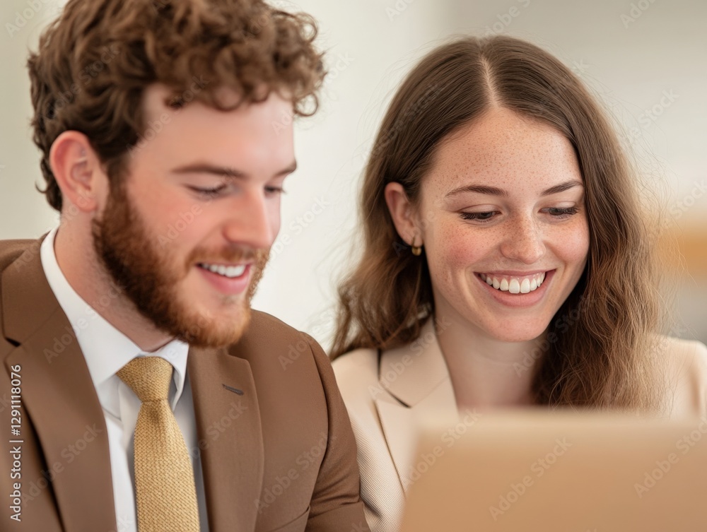 Business Colleagues working Together on a Laptop Business Colleagues working Together on a Laptop