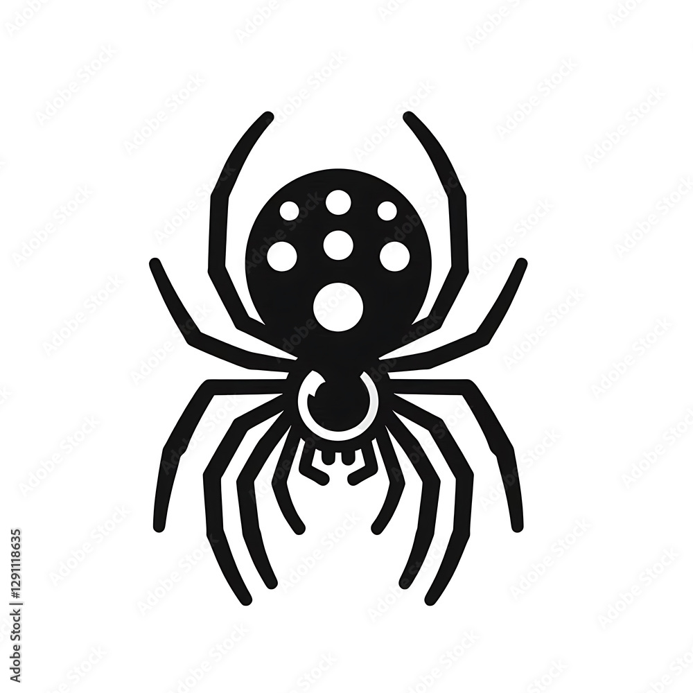 flat and minimalist Orb weaver spider insects icon of silhouette image black shape vector illustration flat and minimalist Orb weaver spider insects icon of silhouette image black shape vector illustration