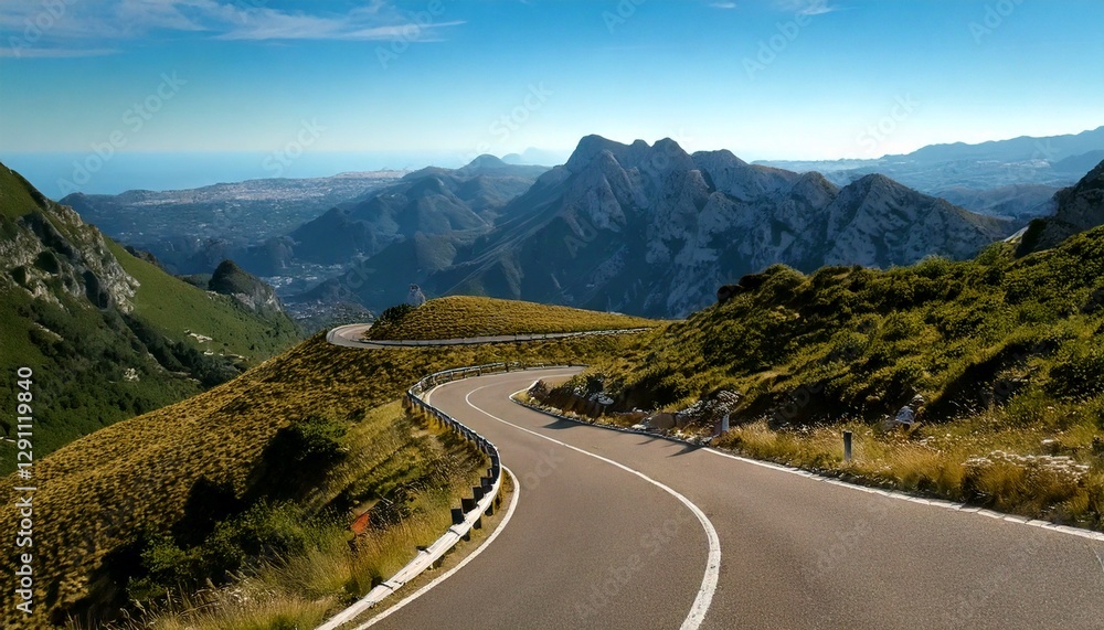 Fototapeta premium View of a winding road in a mountainous area