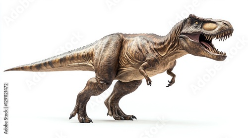Pixel Art Tyrannosaurus Rex Side View White Background