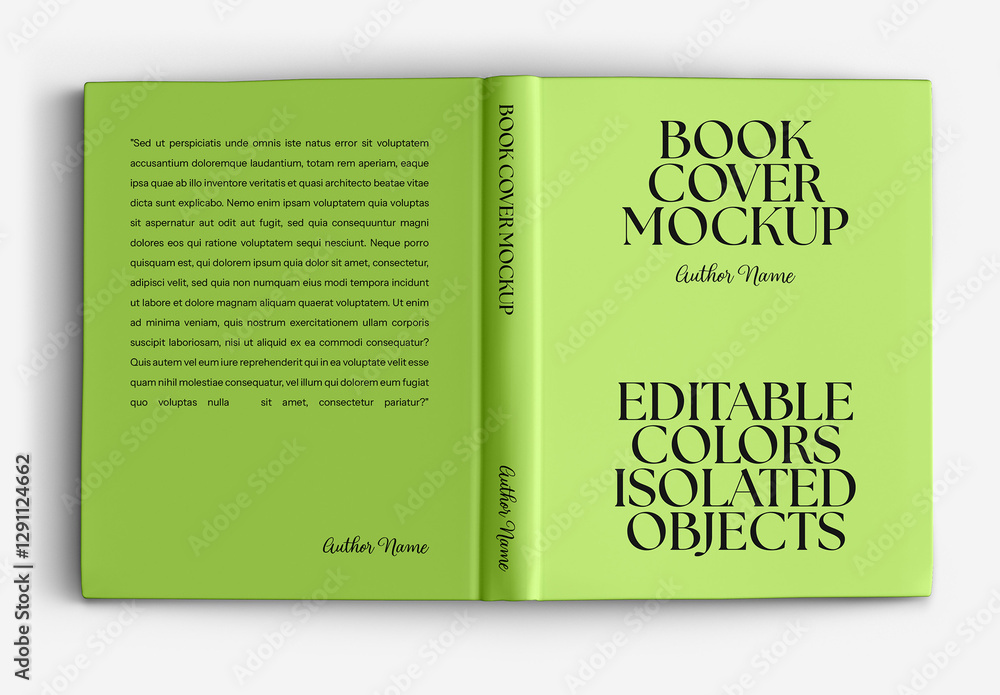 Opened Book Cover Mockup Top View Stock Template | Adobe Stock