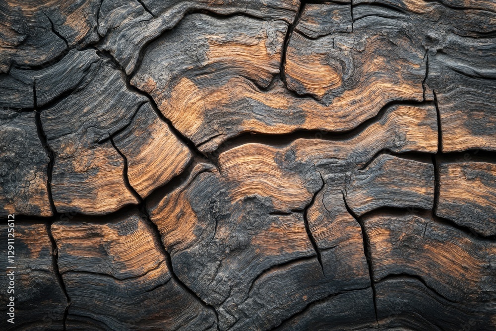 Naklejka premium Cracked Wood Grain Texture