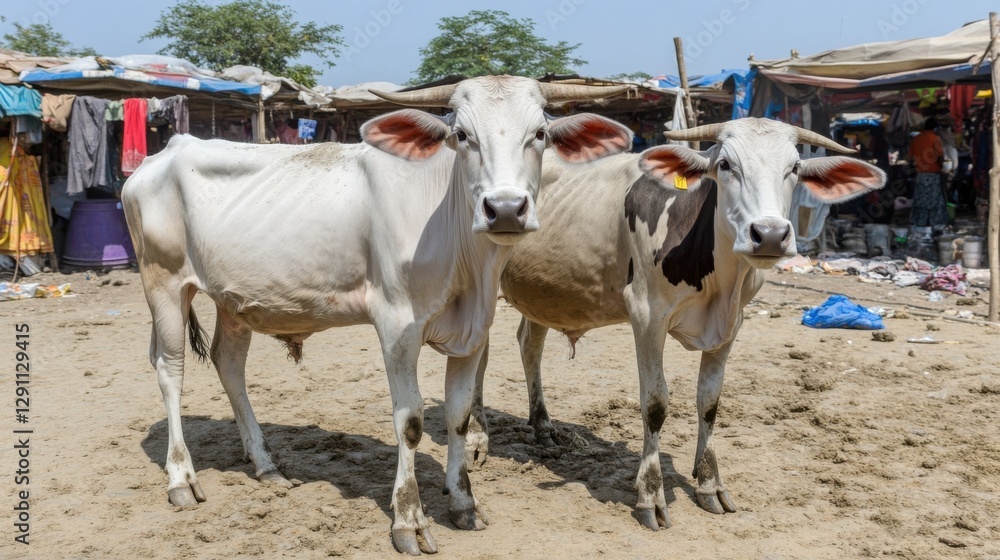Cattle Relaxing Under Shade at Open Farm Cattle Relaxing Under Shade at Open Farm