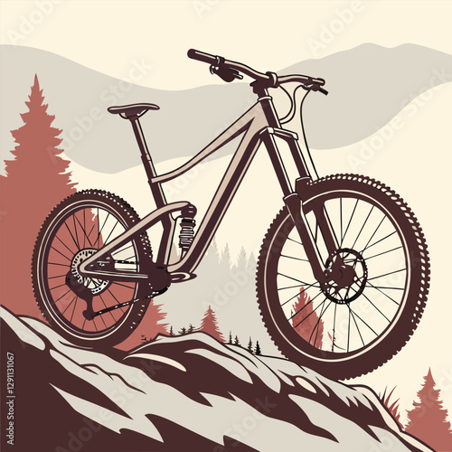 Mountain Bike Adventure Downhill Cycling, Rugged Terrain, Forest Trails