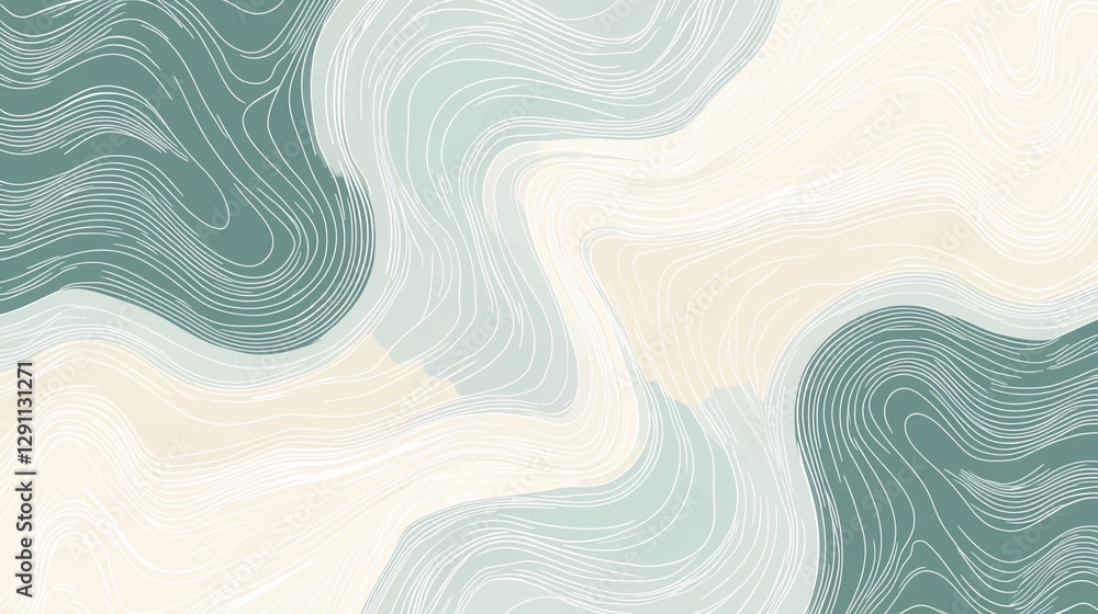 Abstract swirling pattern in teal and beige. Abstract swirling pattern in teal and beige.