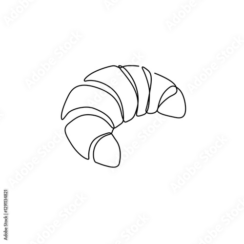 line art croissant