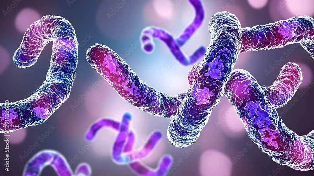 A highly detailed and refined medical showcasing the interaction between bacilli bacteria and human immune cells softly illuminated by ambient lighting