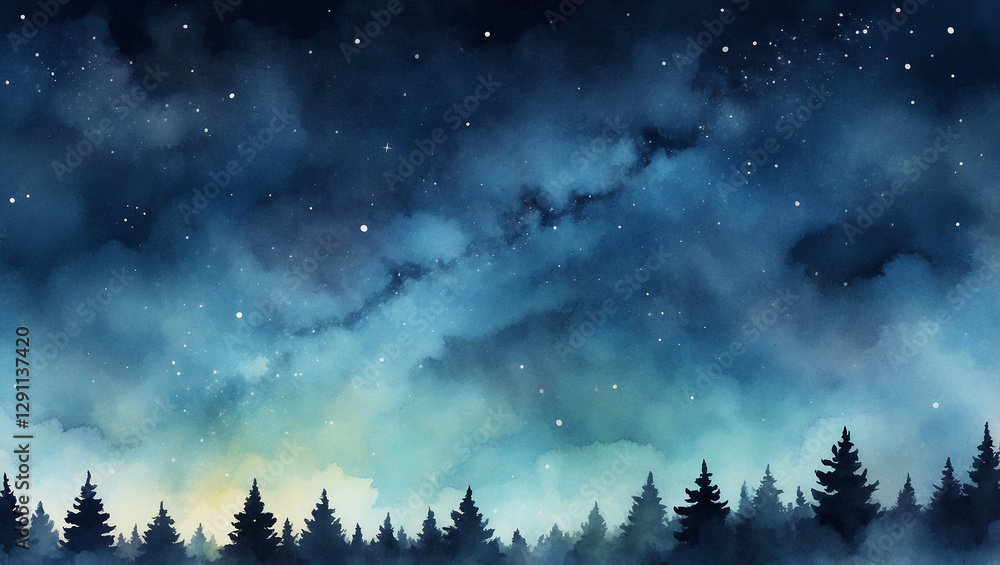 Starry sky, bright and mysterious, on a dark background Starry sky, bright and mysterious, on a dark background