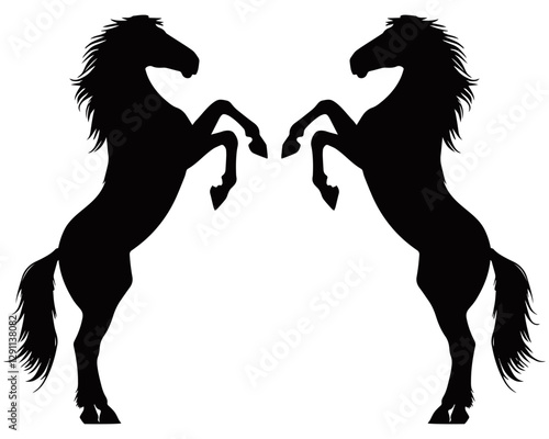 Silhouette of a horse, showcasing strength, speed, and elegance. vector Illustration