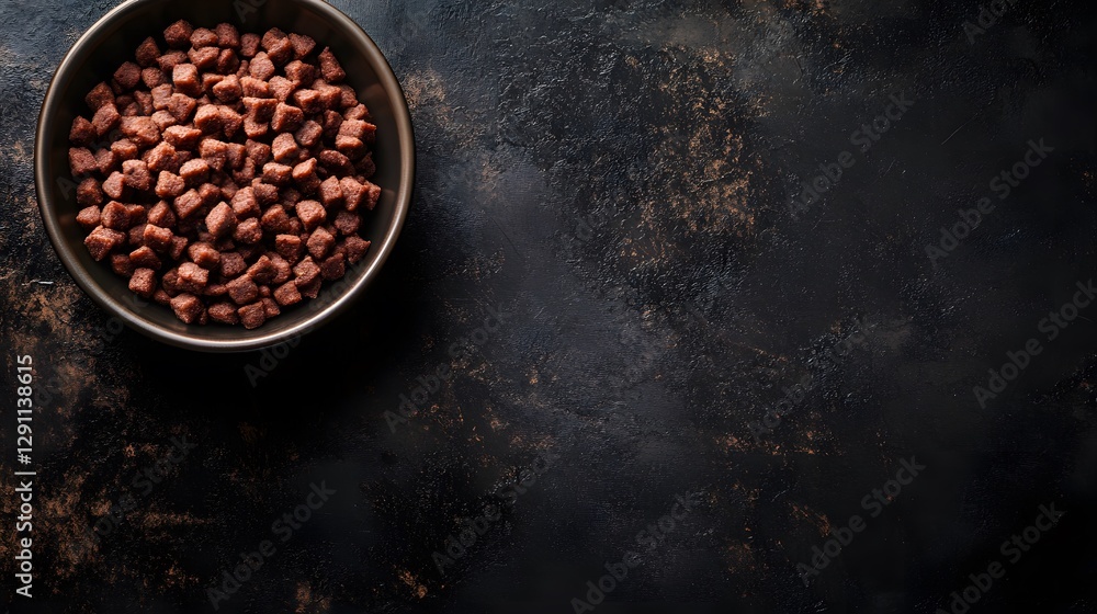 A generous bowl of nutritious dog food ready for feeding time with an inviting texture and look A generous bowl of nutritious dog food ready for feeding time with an inviting texture and look