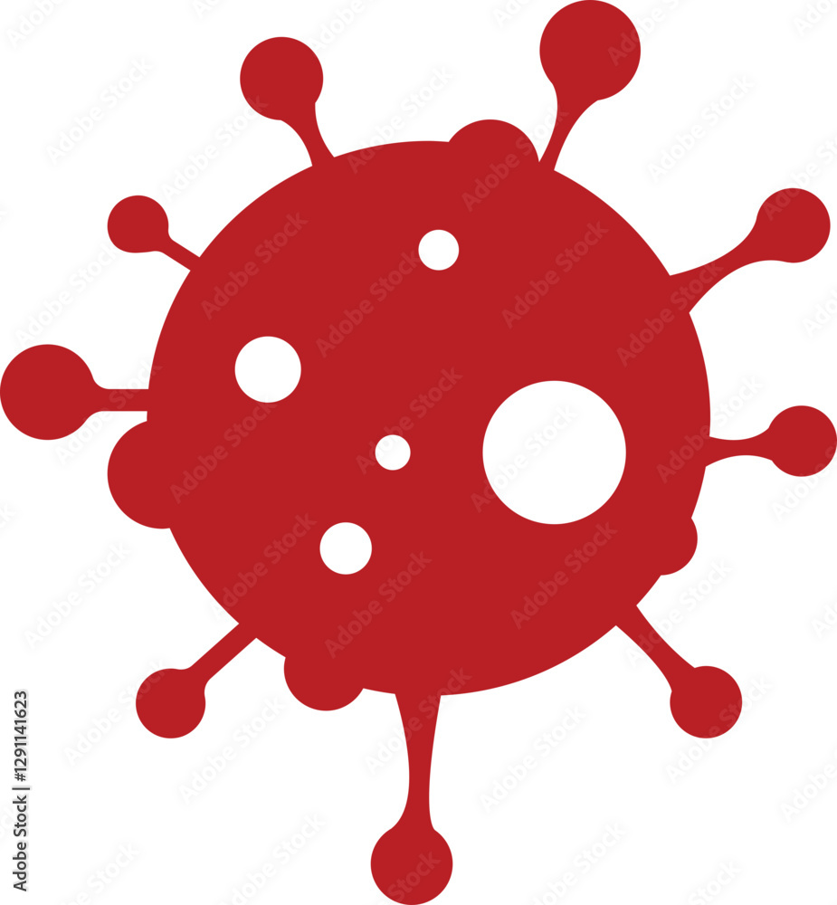Fototapeta premium Virus and bacteria icon. Vector isolated poster for healthcare education. Pathogenic bacteria viruses and microbes. Disease-causing bacterium type microorganism infection.