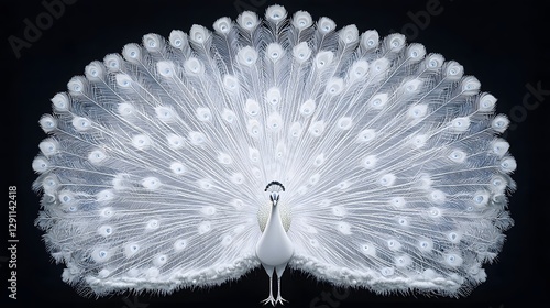 Obraz na płótnie Captivating of a Peacock Displaying Its Magnificent Feathers in a Delicate Etching Inspired Style Showcasing the Intricate Details and Vibrant Colors of Its Plumage in a Manner w salonie