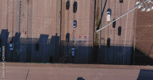 4K Aerial Drone Footage: Rush Hour Traffic on I-45 Freeway Houston Texas – Overhead Highway Cars, Urban Skyline Timelapse