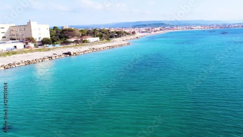 Wallpaper Mural Aerial view of Maria Pia beach on a sunny day. Sardinia, Italy Torontodigital.ca