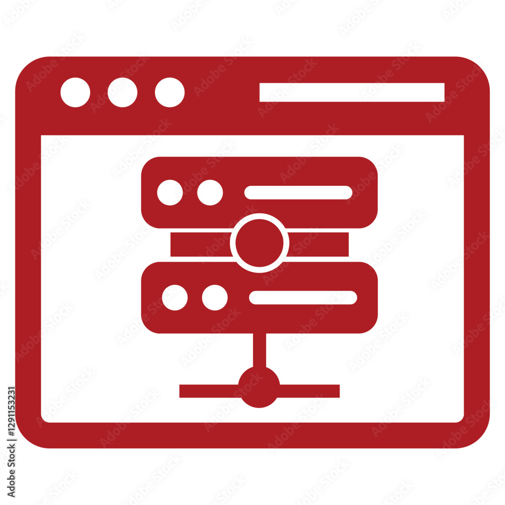 Storage networking, server network, data hosting icon Storage networking, server network, data hosting icon
