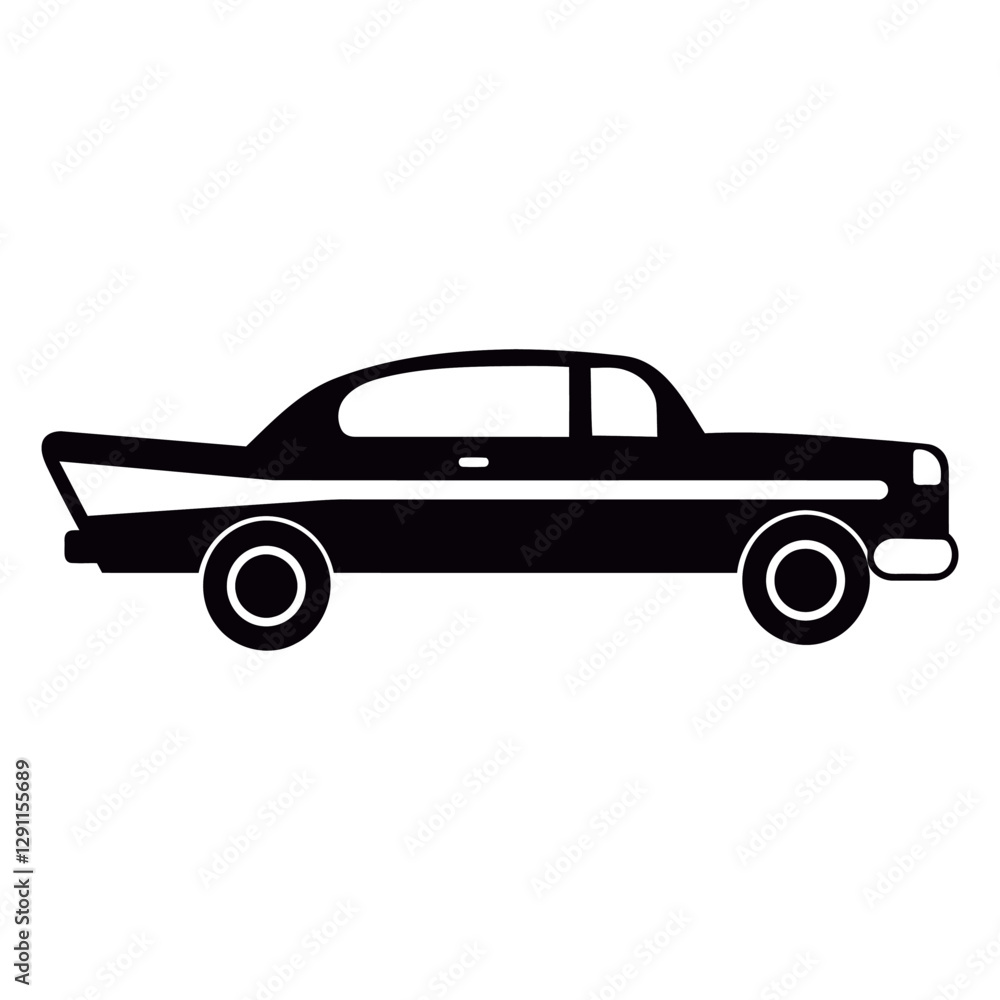 Classic Car Silhouette: A sleek, black silhouette of a classic car, evoking a sense of vintage charm and automotive elegance. Classic Car Silhouette: A sleek, black silhouette of a classic car, evoking a sense of vintage charm and automotive elegance.
